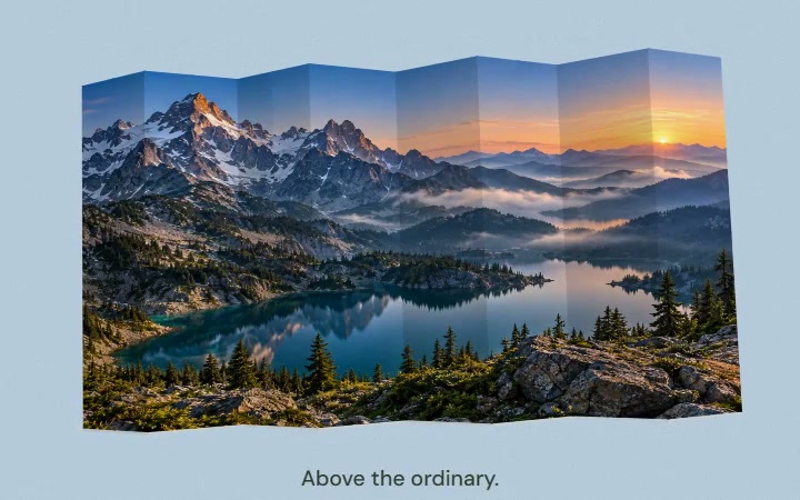A mountain photograph folded into an accordion print