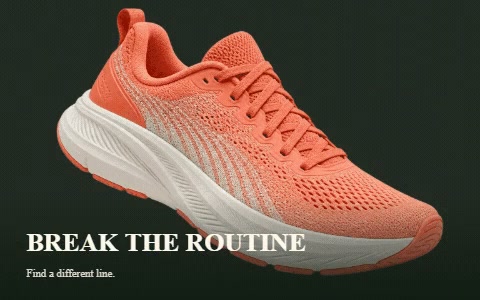 An orange shoe revealed through ripped paper strips