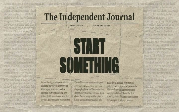 START SOMETHING revealed on a torn newspaper page